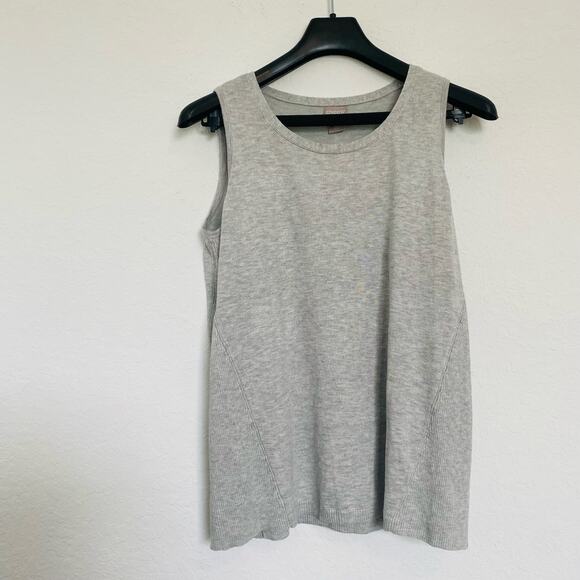 Chico’s Tops - Chico’s Rib-Trim Sweater Tank Gray Medium NWT‎